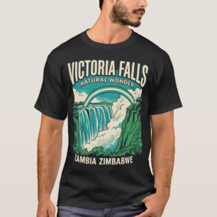 T-shirt Chutes Victoria Zambie Zimbabwe Voyage Poster Vint