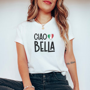 T-shirt Ciao Bella - Coeur du drapeau italien mignon