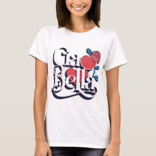 T-shirt Ciao Bella Script moderne italien avec coeur