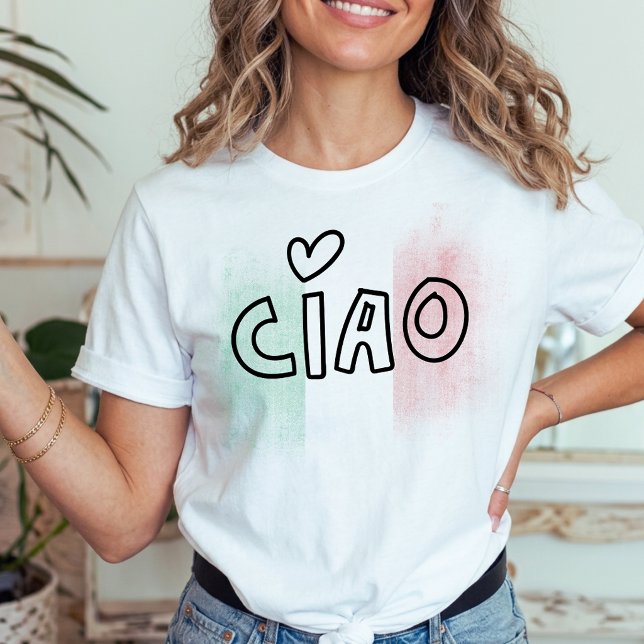 T-shirt CIAO Italian flag green white red Italy  (Créateur téléchargé)