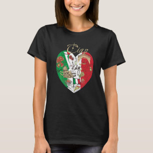 T-shirt Ciao Italie mignonne Italie Graphique Drapeau Coeu