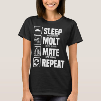 T-shirt Cicadas Cycle de vie Dormir Moult Mate Répéter Ent