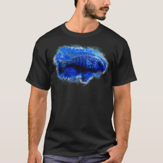 T-shirt Cichlid Aulonocara sp bleu néon