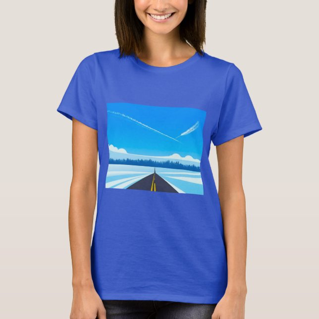 T-shirt ciel bleu avions (Devant)