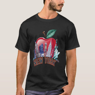 T-shirt Ciel de New York Statue de la Liberté Empire State