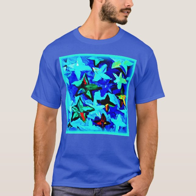 T-shirt Ciel de nuit étoilé bleu. Commandez dès maintenant (Devant)