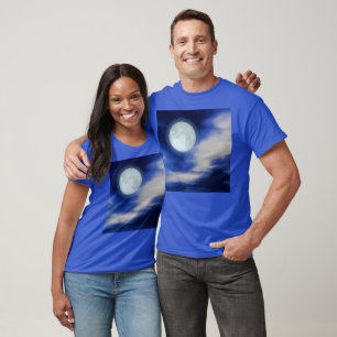 T-shirt Ciel nocturne avec lune et nuages