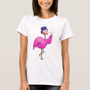 T-shirt Cierge magique patriotique rose de casquette de