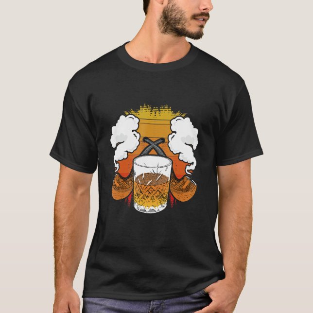T-shirt Cigar And Whiskey (Devant)