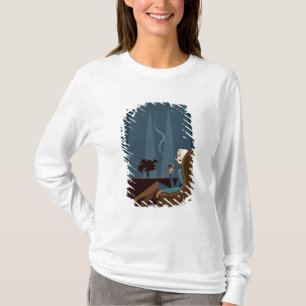 T-shirt Cigare de tabagisme de femme d'affaires