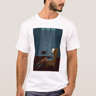 T-shirt Cigare de tabagisme de femme d'affaires