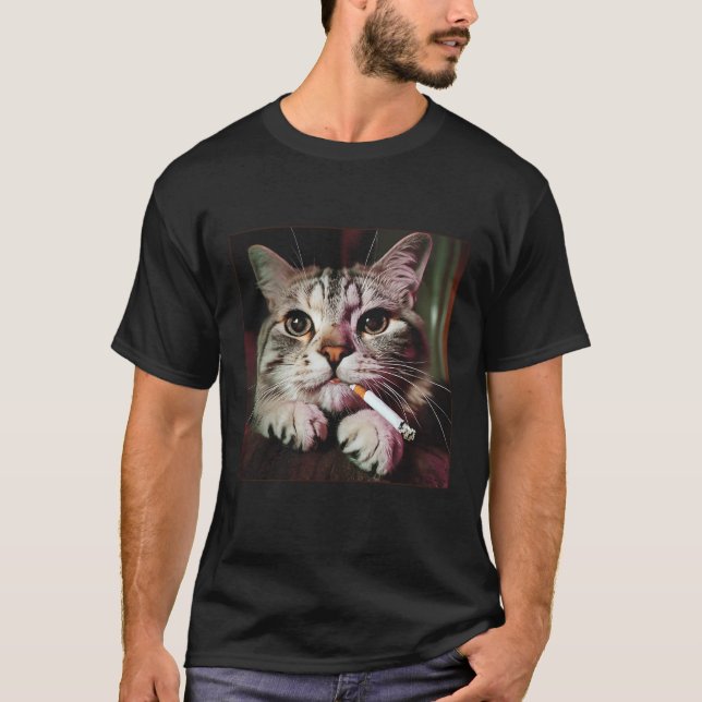 T-shirt Cigarette Kitty Gen Z Plaisanterie Amusante Fumer  (Devant)
