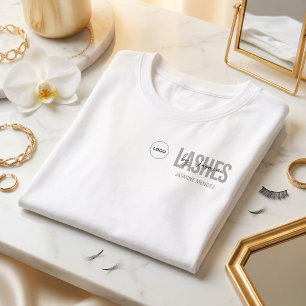 T-shirt Cils Artis Logo Employé Staff Minimaliste Blanc