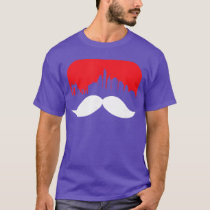 T-shirt Cincinnati Moustache Rouge Cincinnati Skyline Redl
