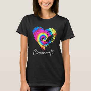 T-shirt Cincinnati Tie Dye Baseball Heart Baseball Fans 2
