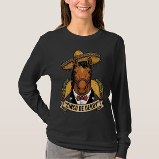 T-shirt Cinco de Derby Cheval Taco Sombrero Design Vintage