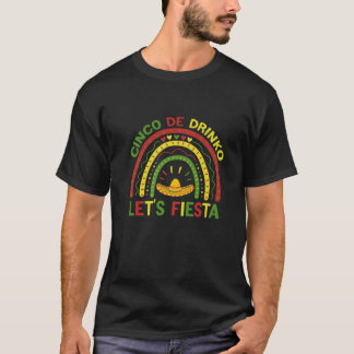 T-shirt Cinco De Drinko Rainbow Party Cinco De Mayo Sombri