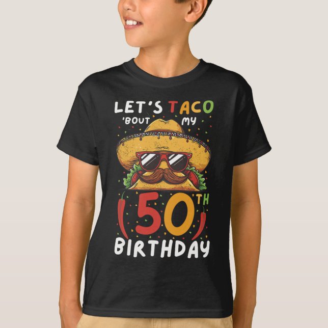 T-shirt Cinco De Mayo 50e Anniversaire Taco Age 50 Bi Mexi (Devant)