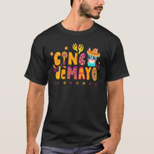 T-shirt Cinco De Mayo Alpaca Llama Drôle Mexicain Hommes F