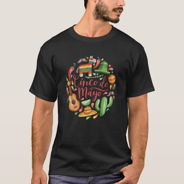 T-shirt Cinco De Mayo Burritos Mexico Tacos and Avocado  2 (Devant)