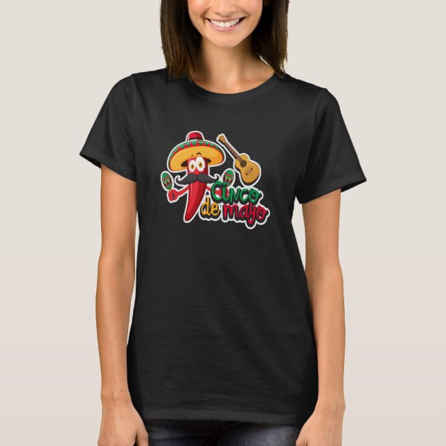 T-shirt Cinco De Mayo Burritos Mexico Tacos and Avocado  5 (Devant)