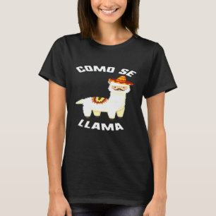 T-shirt Cinco De Mayo Como Se Llama Llama Sombrero Moustac