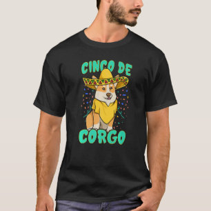 T-shirt Cinco de Mayo Funny Corgi Chig avec Poncho & Mexi