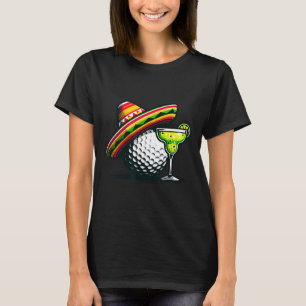 T-shirt Cinco De Mayo Golf Balle Avec Sombrero Et Margarit