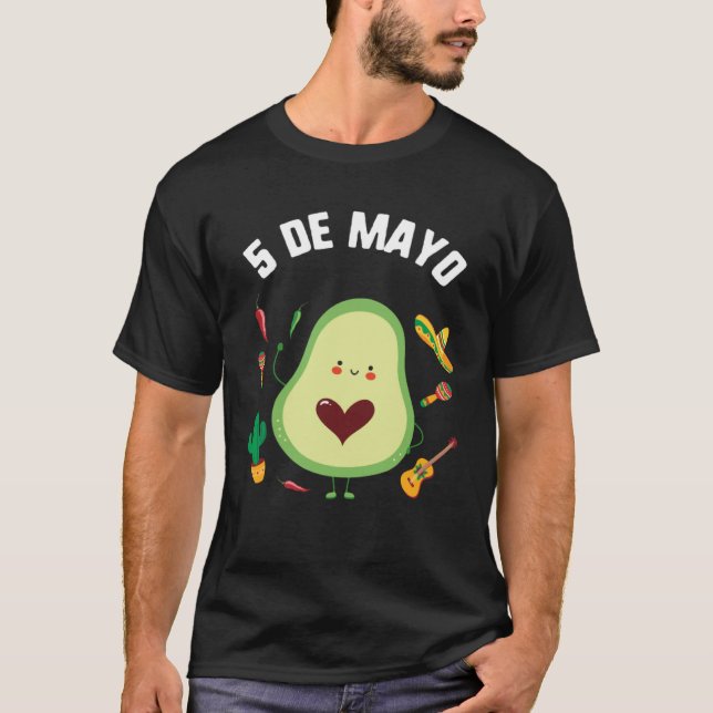 T-shirt Cinco De Mayo Guacamole Avocado Fiesta Mexican Som (Devant)