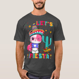 T-shirt Cinco De Mayo Meow Lets Fiesta Meican Cactus Cute
