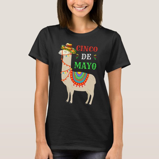 T-shirt Cinco De Mayo Parti Mexicain Llama Robe Mexicaine (Devant)
