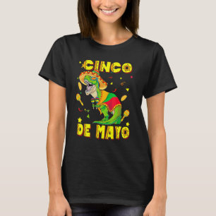 T-shirt Cinco De Mayo Sombrero Tacosaurus T-Rex Dinosaur L