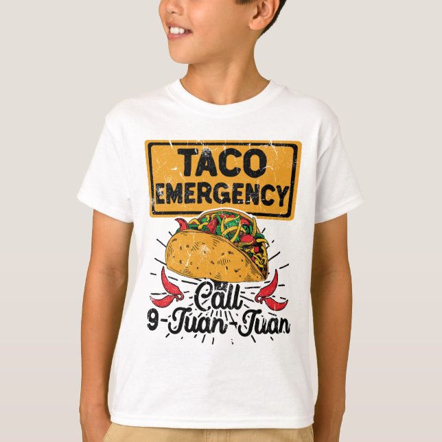 T-shirt Cinco De Mayo Taco Appel d'urgence 9 Juan Juan Jua (Devant)