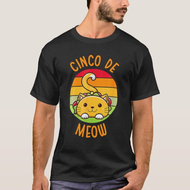 T-shirt Cinco De Meow Cinco De Mayo Funny Tacos Amoureux d (Devant)
