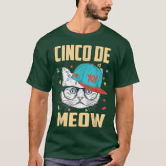 T-shirt Cinco De Meow Cool Cat Porter Casquette Cinco De M