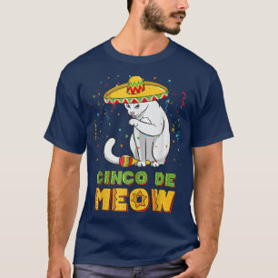 T-shirt Cinco De Meow Meican Sombrer Cat Funny Cinco De Ma