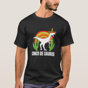 T-shirt Cinco De Saurus Dinosaur Cinco De Mayo Sombrero