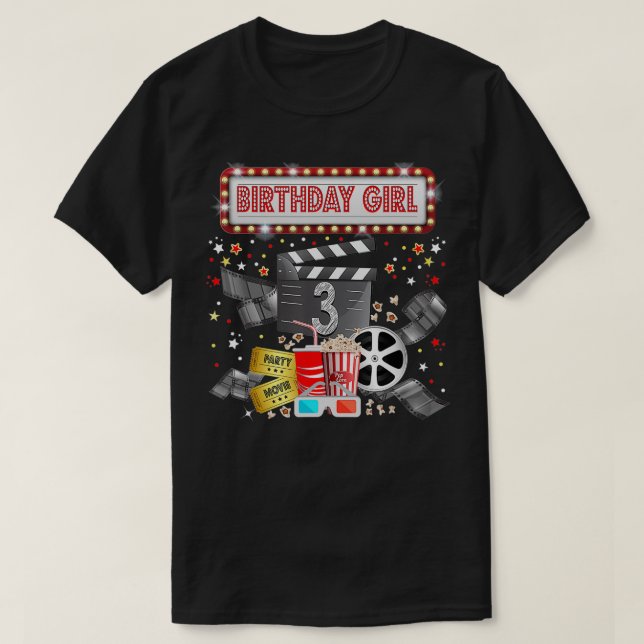 T-shirt Cinéma Nuit Anniversaire Fête Pyjama Swood Popcorn (Design devant)