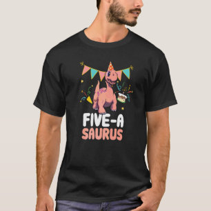 T-shirt Cinq A Saurus Dinosaur Cute Kiddo Apatosaurus