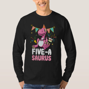 T-shirt Cinq A Saurus Dinosaur Cute Kiddo Rex