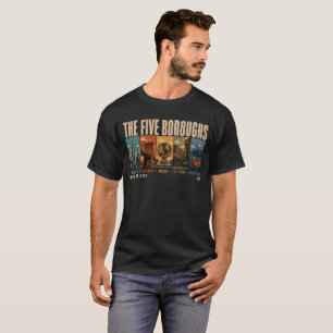 T-shirt Cinq arrondissements New York City NYC Illustratio