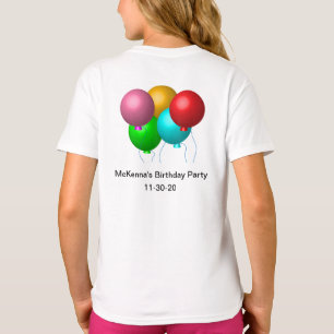 T-shirt Cinq ballons d'anniversaire personnalisés avec dat