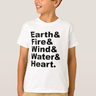 T-shirt Cinq Éléments Terre Feu Vent Eau & Cœur