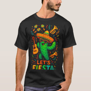 T-shirt Cinq mai party mexicain de cactus drôle let'sCinco