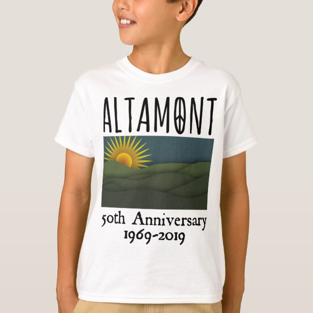 T-shirt Cinquante ans Altamont Speedway Free Concert 1969 (Devant)