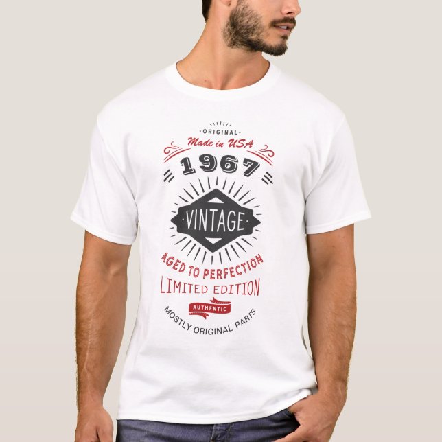 T-shirt Cinquantième anniversaire de cru soutenu en 1967 (Devant)