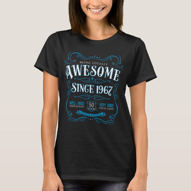 T-shirt cinquantième Bleu impressionnant de cadeau (Devant)