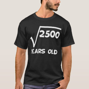 T-shirt cinquantième Racine carrée d'anniversaire de 2500