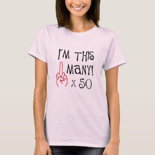 T-shirt cinquantième salut de doigt moyen d'anniversaire