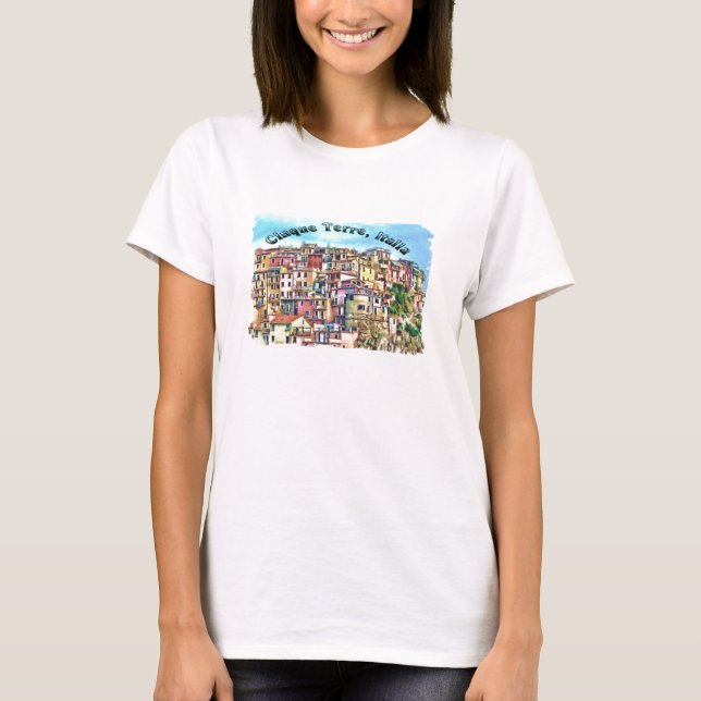 T-shirt Cinque Terre, Italie (Devant)